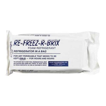 Re-Freez-R-Brix Re-Freez-R-Brix Cold Bricks, 9" x 4" x 1 1/2", White, PK6 RB30