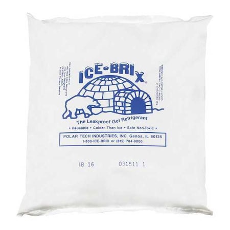 Ice-Brix Ice-Brix Cold Packs, 6-1/4" x 6" x 1", White, 18/Case IB16BPD