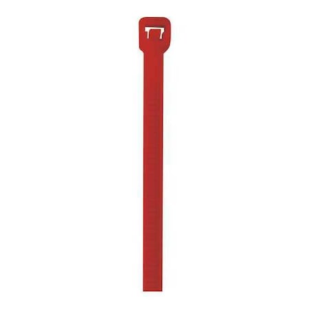 Partners Brand Cable Tie, 5-1/2 in L, Red, Nylon, 40 lb Strength, 1000 PK CT433B