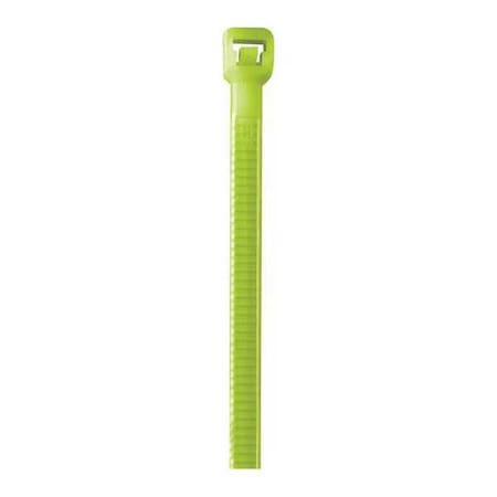 Partners Brand Cable Tie, 5-1/2 in L, Fluorescent Green, Nylon, 40 lb Strength, 1000 PK CT433G