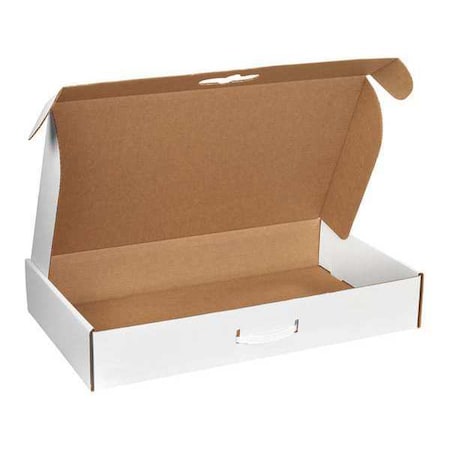 Partners Brand 24 in x 14 in x 4 in Corrugated Carrying Cases, White, Corrugate, Single Wall, 32 ECT, 10 PK MCC6