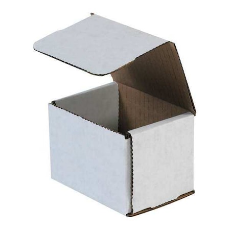 Zoro Select 4 in x 3 in x 3 in Inside H, Literature Mailer, White, Corrugate, Single Wall M433