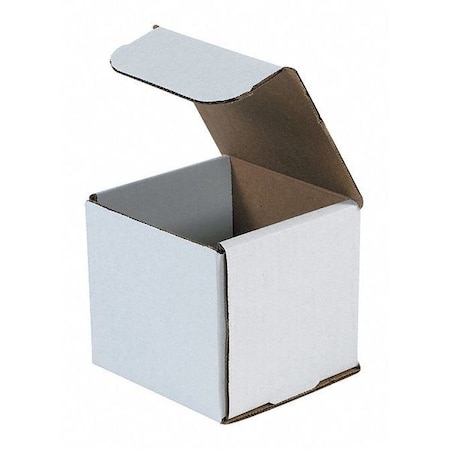 Zoro Select 4 in x 4 in x 4 in Inside H, Literature Mailer, White, Corrugate, Single Wall M444