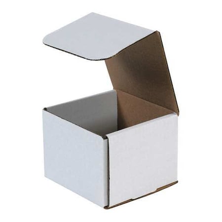 Zoro Select 5 in x 5 in x 4 in Inside H, Literature Mailer, White, Corrugate, Single Wall M554