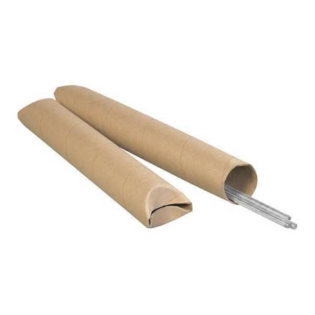 Partners Brand Crimped End Mailing Tubes, 3" x 26", Kraft, PK24 S3026K