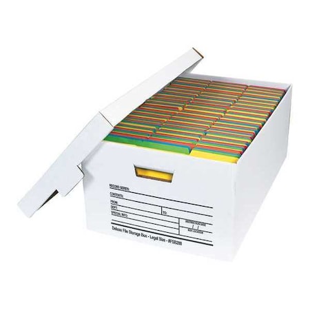 Partners Brand Deluxe File Box, 24x15x10", PK12, 200#/ECT-32 Single Wall Corrugated, 15" W, 10" H, White FSB280