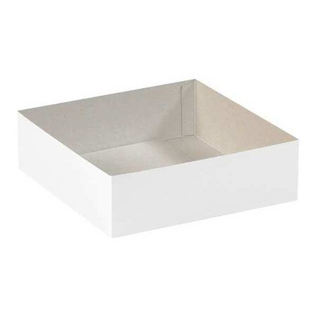 Partners Brand 10 in x 10 in x 3 in Deluxe Gift Box Bottoms, White, Fibreboard, 50 PK DGB10103W