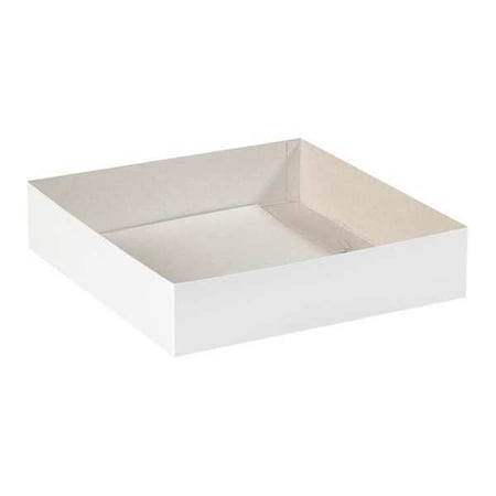 Partners Brand 14 in x 14 in x 3 in Deluxe Gift Box Bottom, White, Fiberboard, 50 PK DGB14143W