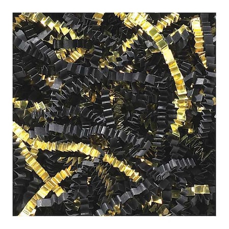 Partners Brand Crinkle Paper, 10 lb., Black/Gold, 1/Case CPB10GG
