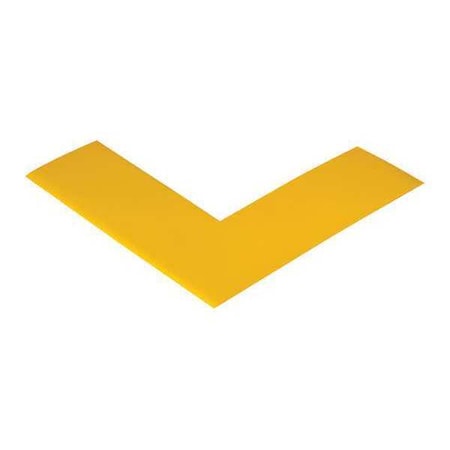 Mighty Line Safety Tape Angles, 6x6x2", Yellow, PK24, PVC, 6" W., 6" L., 24 PK T9662Y