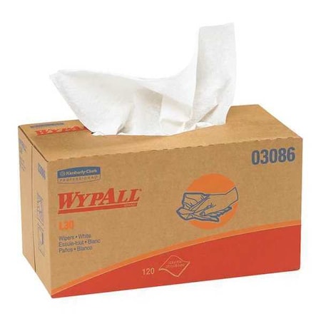Wypall WypALL L30 Economy Wipers Dispenser Box, White, PK1200 KW109