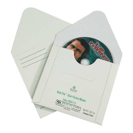 Partners Brand Fibreboard CD Mailers, 5 1/8" x 5", White, PK100 MM1145