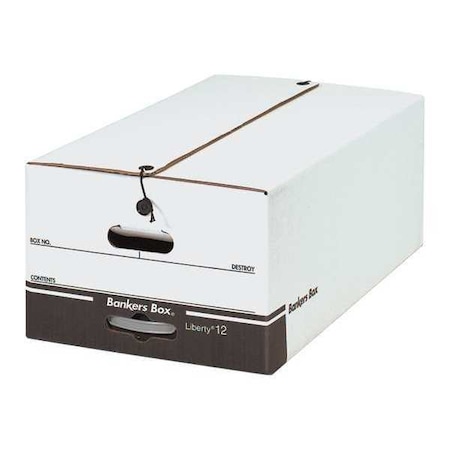 Partners Brand File Box, 24x15x10-1/2", PK12, 250# Single Wall Corrugated, 15" W, 10 1/2" H, White FSB680
