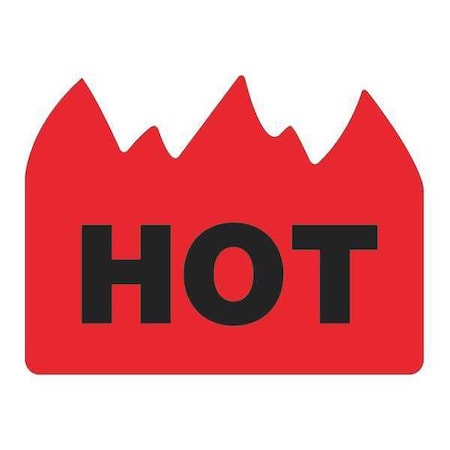 Tape Logic Tape Logic Flame Labels, " - "Hot" (Bill of Lading), 1 1/2" x 2", Red/Black, 500/Roll DL1399