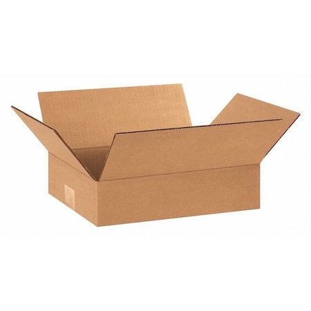 Partners Brand Flat Corrugated Boxes, 12" x 8" x 3", Kraft, 25/Bundle 1283