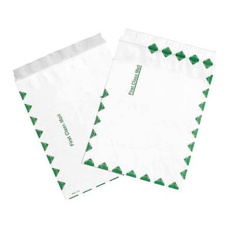 Tyvek Tyvek Flat Envelopes, 10" x 13", First Class, White/Green, PK100 TYF1013FC