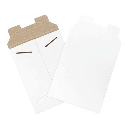 Partners Brand Flat Mailers, 6" x 8", White, PK100 RM1W