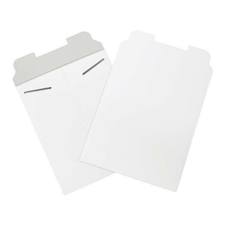 Partners Brand Flat Mailers, 9-3/4" x 12-1/4", White, PK100 RM5W