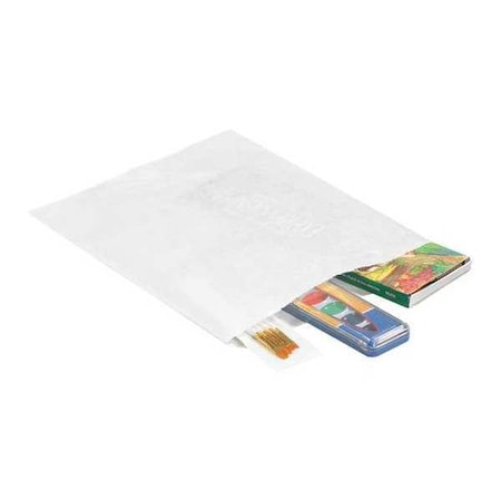 Partners Brand Flat Merchandise Bags, 10" x 13", White, PK1000 BGM104W