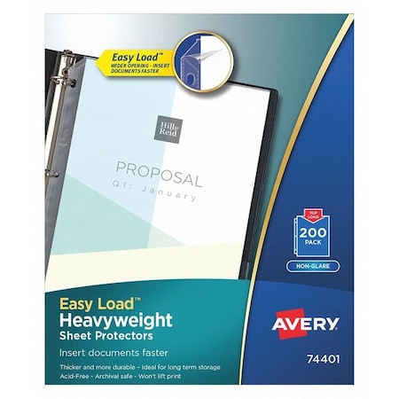 Avery Dennison Top-Load, Poly Sheet Protectors, PK200 74401