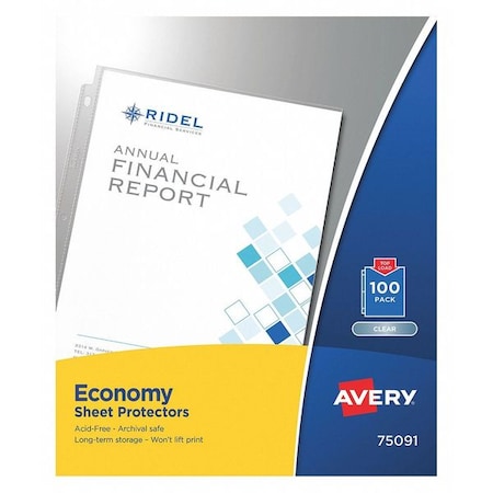 Avery Dennison Clear Sheet Protector, PK100 75091