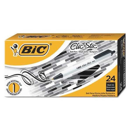 Bic Click Pen, Black, PK24 CSM241-BK