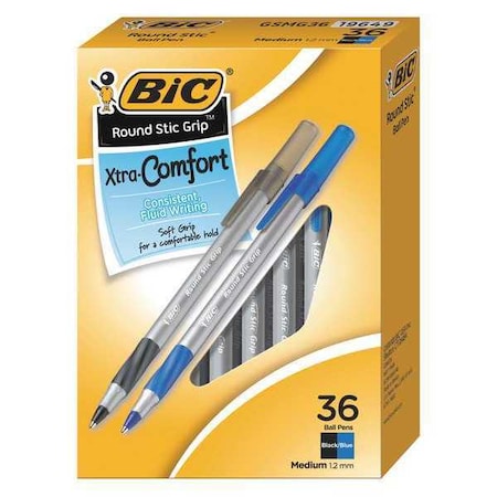 Bic Assorted, Ball Point Pen, 1.2mm, PK36 GSMG361-AST