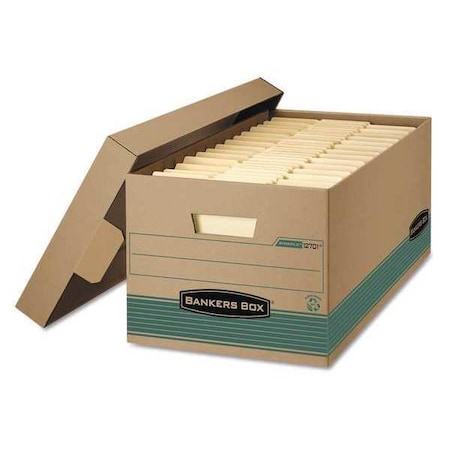 Bankers Box File Box, 2-Ply Cardboard End; 1.5-Ply Cardboard Side; 2-Ply Cardboard Bottom, 12.88" W, 25.38" D 1270101