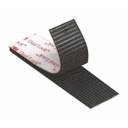 3M Reclosable Fastener, Rubber Adhesive, 5 yds, 1 in W, Black, 5 PK DK3M101