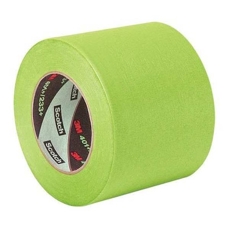 3M Masking Tape, Green, 6"x5 yd., 0.95 in W x 60 yd L, Green, Acrylic Adhesive 233+