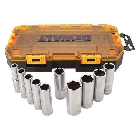 Dewalt 1/2" Drive Deep Socket Set, SAE, 10pcs DWMT73814