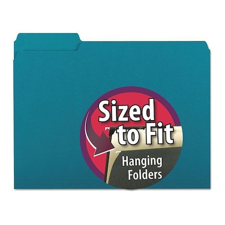 Smead Interior File Folder, Teal, PK100 10291
