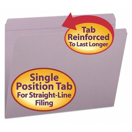 Smead Pressboard Folder, Lavender, PK100 12410