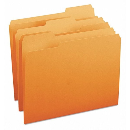 Smead Pressboard Folder, 1/3-Cut Tab, Orange, PK100, Size: Letter 12543