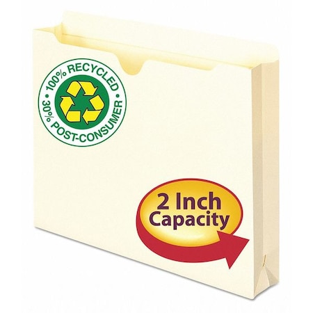 Smead File Jacket 8-1/2 x 11", Top Tab, Recycled, PK50, Expanded Width: 2" 75605