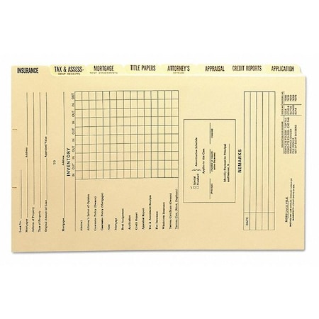 Smead Dividers for Mortgage Folder, PK12 78278