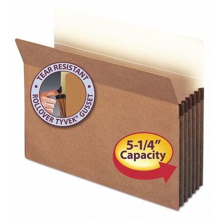 Redrope Drop Front File Pockets, Letter Size, 5-1/4"" Capacity, 50/Box (SMD73810)
