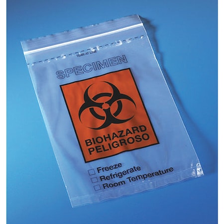 Globe Scientific Specimen Bag, Ziplock, 6 x 9", PK1000 4918