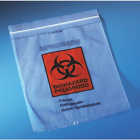 Globe Scientific Specimen Bag, Ziplock, 8 x 10", PK1000 4926