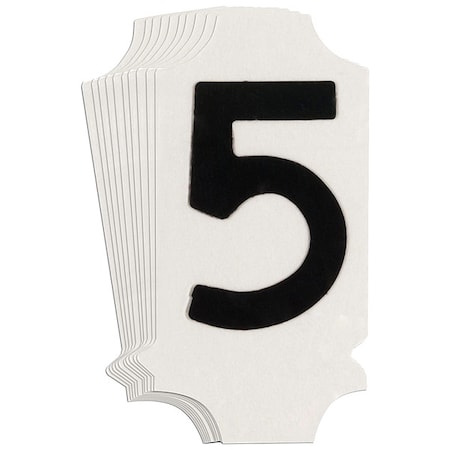 Brady NumberLabel, 1-3/4inH, 7/8inW, PK10 5010P-5