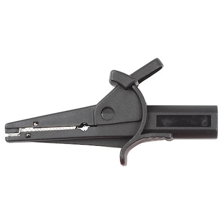 Test Products Intl Fully Insulated Crocodile Clip, 4mm Male Banana Plug, 97.8mm, Black A066B