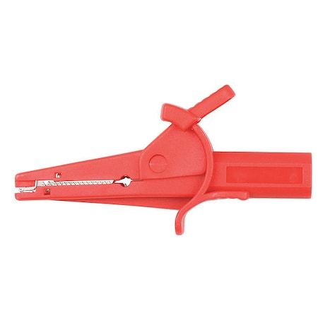 Test Products Intl Fully Insulated Crocodile Clip, 4mm Male Banana Plug, 97.8mm, Red A066R