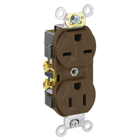 Leviton Straight Blade Receptacle, 5-15R, 6-15R, 15 A, 125/250V AC, 2 Pole, 3 Wire, Flush Mount, Grounded 5031