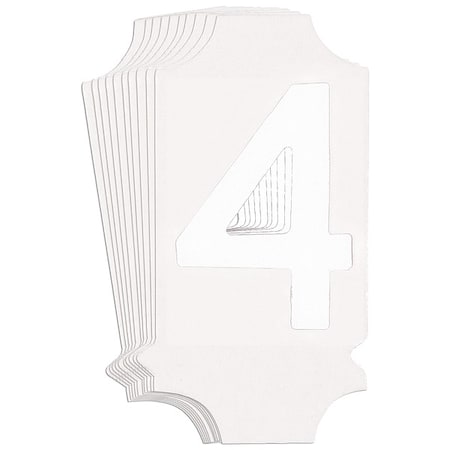 Brady NumberLabel, Polyester, 1-3/4inH, 1inW, PK10 5040P-4