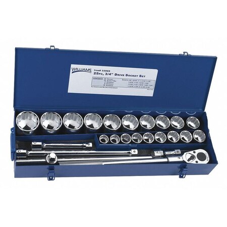Williams Socket Set, 3/4" Drive, 25 Pieces 33905