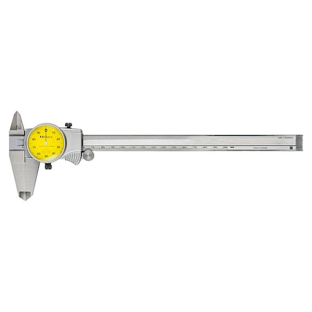 Mitutoyo Caliper, Dial, 1mm/Rev, 0-200mm, 0.01mm 505-733