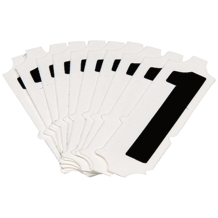 Brady Number Label, Polyester, 2 in H, 3/4 in W, PK10 5050P-1