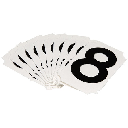 Brady NumberLabel, Polyester, 2inH, 1-5/8inW, PK10 5050P-8