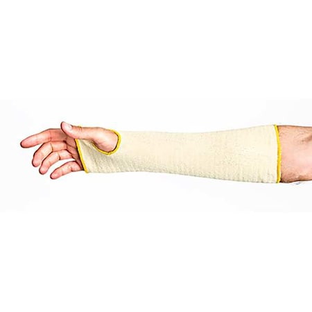 Superior Glove Cut-Resistant Sleeves, 18 in Length, Yellow, Shirred Slip-On Cuff KFGCMT18TH-L