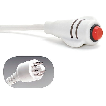 Crest Healthcare Call Cord, Ektacom 8-Pin, White, 7 ft. L 9908W-7